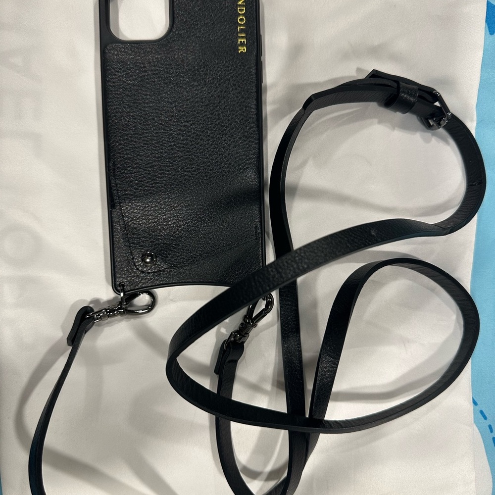 Bandolier Black Phone Case with Adjustable Lanyard and Slim Profile